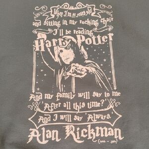 Alan Rickman Severus Snape Harry Potter Hoody Sage Green 3XL Unworn